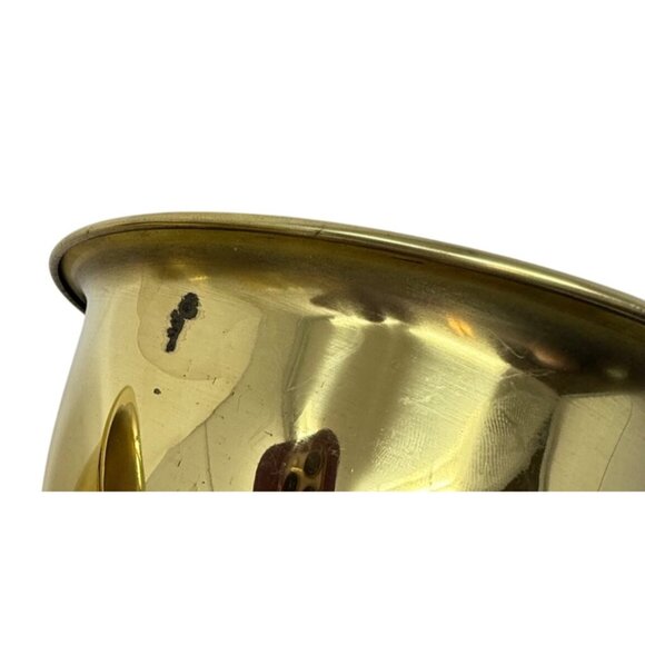 Vtg Set of 3 Brass Footed Bowl Cachepot / Planter / Trinket Dish Lacquered MCM - Picture 5 of 6